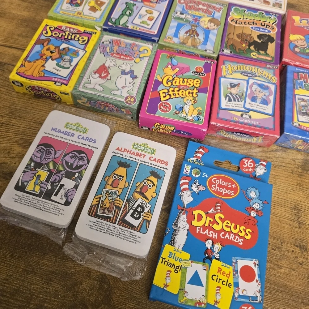 Kids Lot Of 15 Learning Flash Cards And Games Some New Some Used